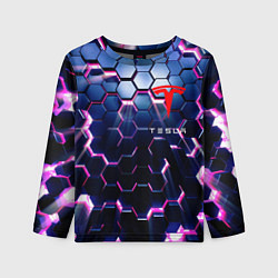 Лонгслив детский TESLA СОТЫ, цвет: 3D-принт