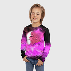 Лонгслив детский Аниме Девушка Розовый Космос, цвет: 3D-принт — фото 2