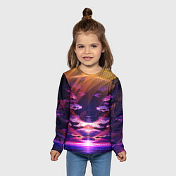 Лонгслив детский Закат Облака, цвет: 3D-принт — фото 2