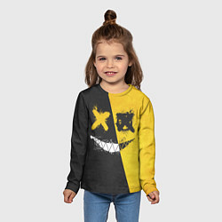 Лонгслив детский Yellow and Black Emoji, цвет: 3D-принт — фото 2