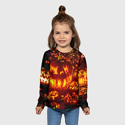 Лонгслив детский Тыквы на Хэллоуин, цвет: 3D-принт — фото 2