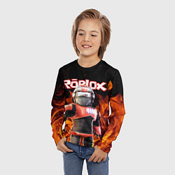Лонгслив детский ROBLOX FIRE РОБЛОКС ОГОНЬ ПОЖАРНЫЙ, цвет: 3D-принт — фото 2