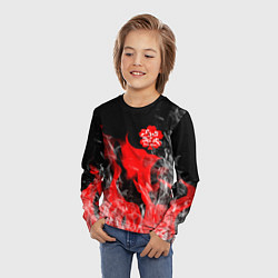 Лонгслив детский Чёрный клевер: Пламя, цвет: 3D-принт — фото 2
