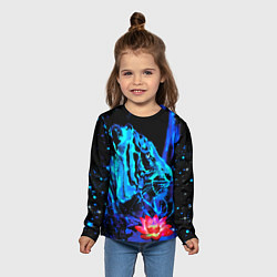 Лонгслив детский Синий водяной тигр, цвет: 3D-принт — фото 2