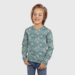 Лонгслив детский Цветочный принт Декоративный винтажный узор с цвет, цвет: 3D-принт — фото 2