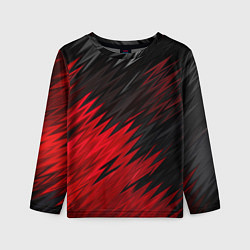 Детский лонгслив ЧЁРНО КРАСНЫЕ КРАСКИ RED BLACK STRIPES