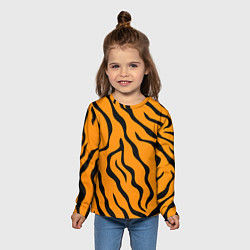 Лонгслив детский ТИГРИННЫЕ ПОЛОСЫ, цвет: 3D-принт — фото 2