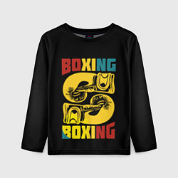 Лонгслив детский Бокс, Boxing, цвет: 3D-принт