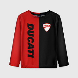Лонгслив детский DUCATI BLACK RED BACKGROUND, цвет: 3D-принт