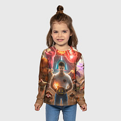 Лонгслив детский Serious Sam Игровые персонажи Босы, цвет: 3D-принт — фото 2