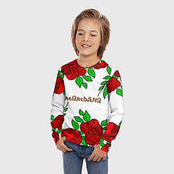 Лонгслив детский Татьяна в розах, цвет: 3D-принт — фото 2