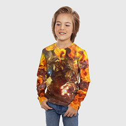 Лонгслив детский CYBER DEMON IN FIRE DOOM BOSS, цвет: 3D-принт — фото 2