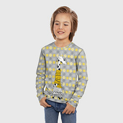 Лонгслив детский Милая жирафа в шарфе, цвет: 3D-принт — фото 2