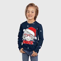 Лонгслив детский ТИГР 2022 НОВОГОДНИЙ, цвет: 3D-принт — фото 2