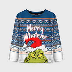 Лонгслив детский MERRY WHATEVER GRINCH, цвет: 3D-принт