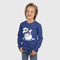 Лонгслив детский Dab Snowman in a scarf, цвет: 3D-принт — фото 2