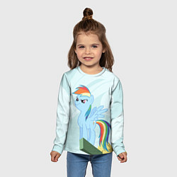 Лонгслив детский Радуга Дэш My Little Pony, Май Литл Пони, цвет: 3D-принт — фото 2