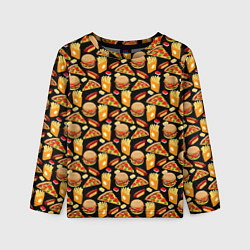 Лонгслив детский Fast Food Фастфуд, цвет: 3D-принт