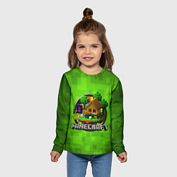 Лонгслив детский Minecraft Logo Green, цвет: 3D-принт — фото 2