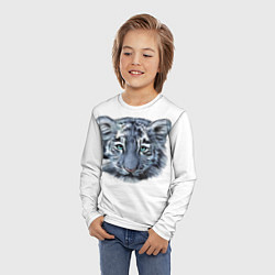 Лонгслив детский Взгляд белого тигра, цвет: 3D-принт — фото 2