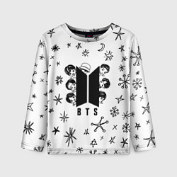 Лонгслив детский ЛОГОТИП БТС LOGO BTS, цвет: 3D-принт