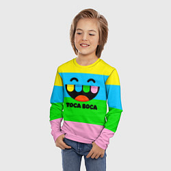 Лонгслив детский Toca Boca Logo Тока Бока, цвет: 3D-принт — фото 2