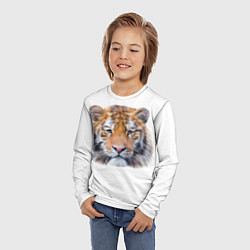Лонгслив детский Тигр рыжий полосатый, цвет: 3D-принт — фото 2