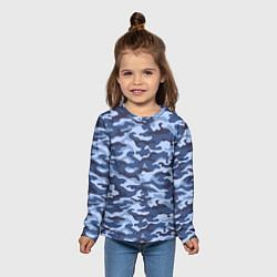 Лонгслив детский Синий Камуфляж Camouflage, цвет: 3D-принт — фото 2