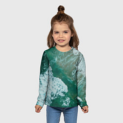 Лонгслив детский Морская пена, цвет: 3D-принт — фото 2