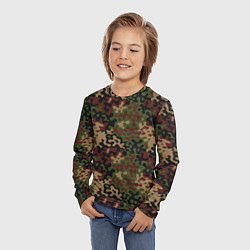 Лонгслив детский Военный Камуфляж Military, цвет: 3D-принт — фото 2