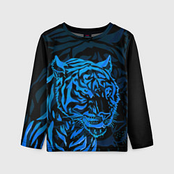 Лонгслив детский Голубой тигр Blue, цвет: 3D-принт