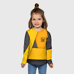 Лонгслив детский Honda - Yellow, цвет: 3D-принт — фото 2