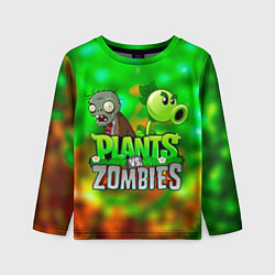 Детский лонгслив Plants vs Zombies горохострел и зомби
