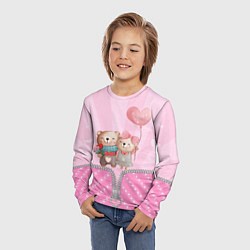 Лонгслив детский Мишки на молнии 14 февраля, цвет: 3D-принт — фото 2