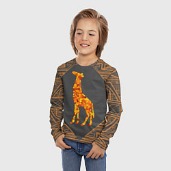 Лонгслив детский Жираф из листьев, цвет: 3D-принт — фото 2