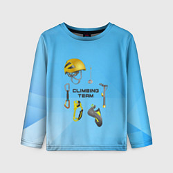 Лонгслив детский Снаряжение для гор, цвет: 3D-принт