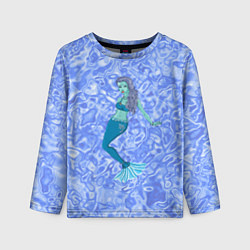 Детский лонгслив Русалка в море