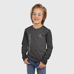 Лонгслив детский Mercedes карбоновые полосы, цвет: 3D-принт — фото 2