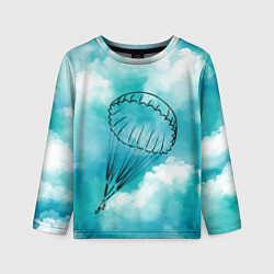 Лонгслив детский Парашютист в облаках, цвет: 3D-принт
