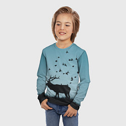 Лонгслив детский Северный Олень Reindeer, цвет: 3D-принт — фото 2