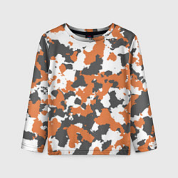 Лонгслив детский Orange Camo, цвет: 3D-принт