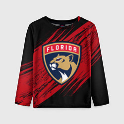 Лонгслив детский Florida Panthers, Флорида Пантерз, NHL, цвет: 3D-принт