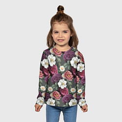 Лонгслив детский Bouquet of flowers pattern, цвет: 3D-принт — фото 2