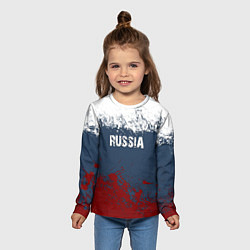 Лонгслив детский Россия - краски, цвет: 3D-принт — фото 2