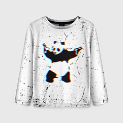 Лонгслив детский Banksy Panda with guns Бэнкси, цвет: 3D-принт
