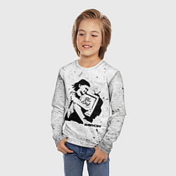 Лонгслив детский BANKSY БЭНКСИ девочка с телевизором, цвет: 3D-принт — фото 2