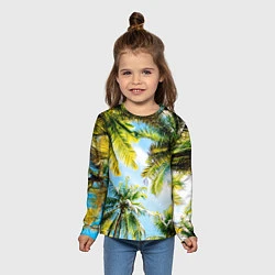 Лонгслив детский Пальмы под солнцем, цвет: 3D-принт — фото 2