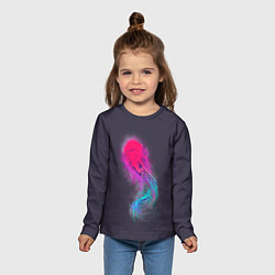 Лонгслив детский Медуза Градиент Неон, цвет: 3D-принт — фото 2