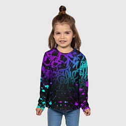 Лонгслив детский НЕОНОВОЕ ГРАФФИТИ НЕОНОВЫЕ БРЫЗГИ, цвет: 3D-принт — фото 2