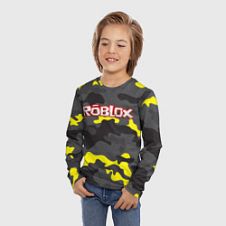 Лонгслив детский Roblox Камуфляж Жёлто-Серый, цвет: 3D-принт — фото 2